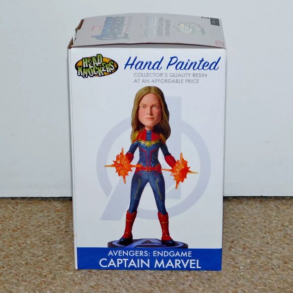 2019 NECA Head Knockers Marvel Avengers Endgame Captain Marvel Resin Figure MIB - Picture 8 of 10